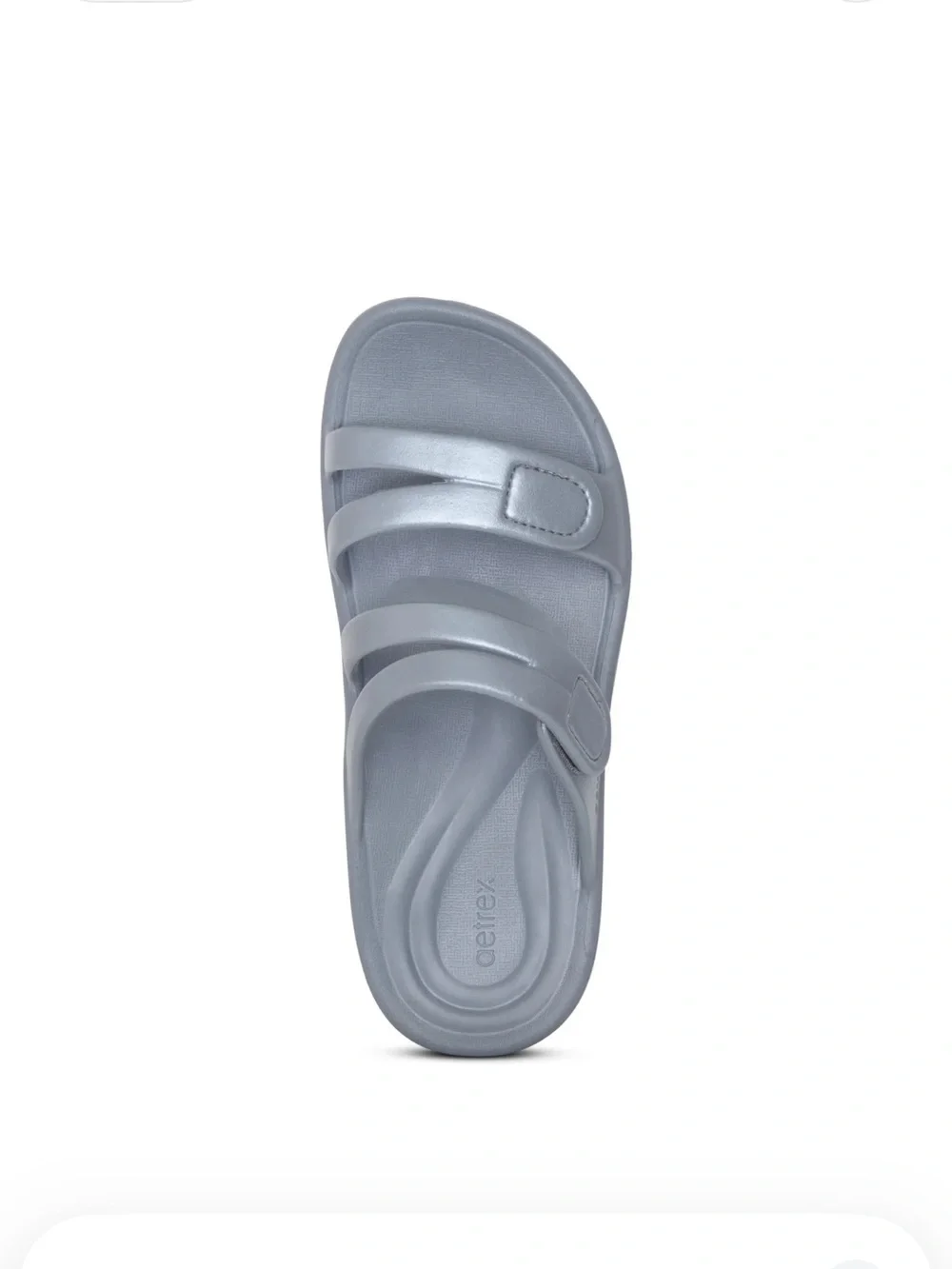 Aetrex Janey Sport Slide NWT Women’s 10 Sandals Grey Velcro Beach Travel Cruise
